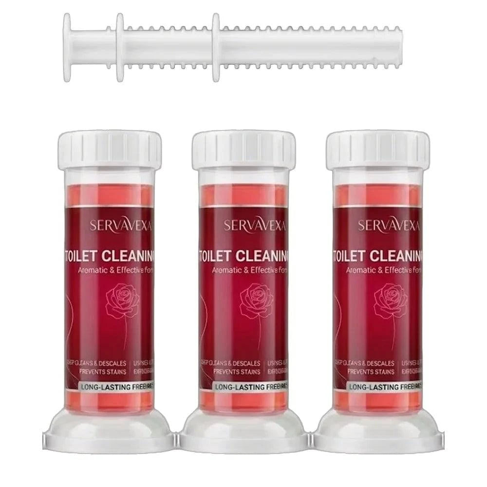 Nehwei enterprise SERVAVEXA 5-piece toilet cleaning gel stamps with floral design for deodorizing and long-lasting bathroom cleaning