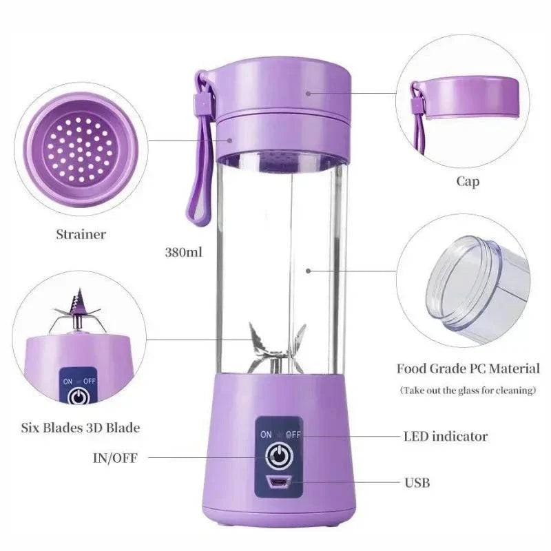 Nehwei enterprise portable rechargeable handheld blender with mini fruit juicer cup for smoothies and milkshakes, electric travel mixer