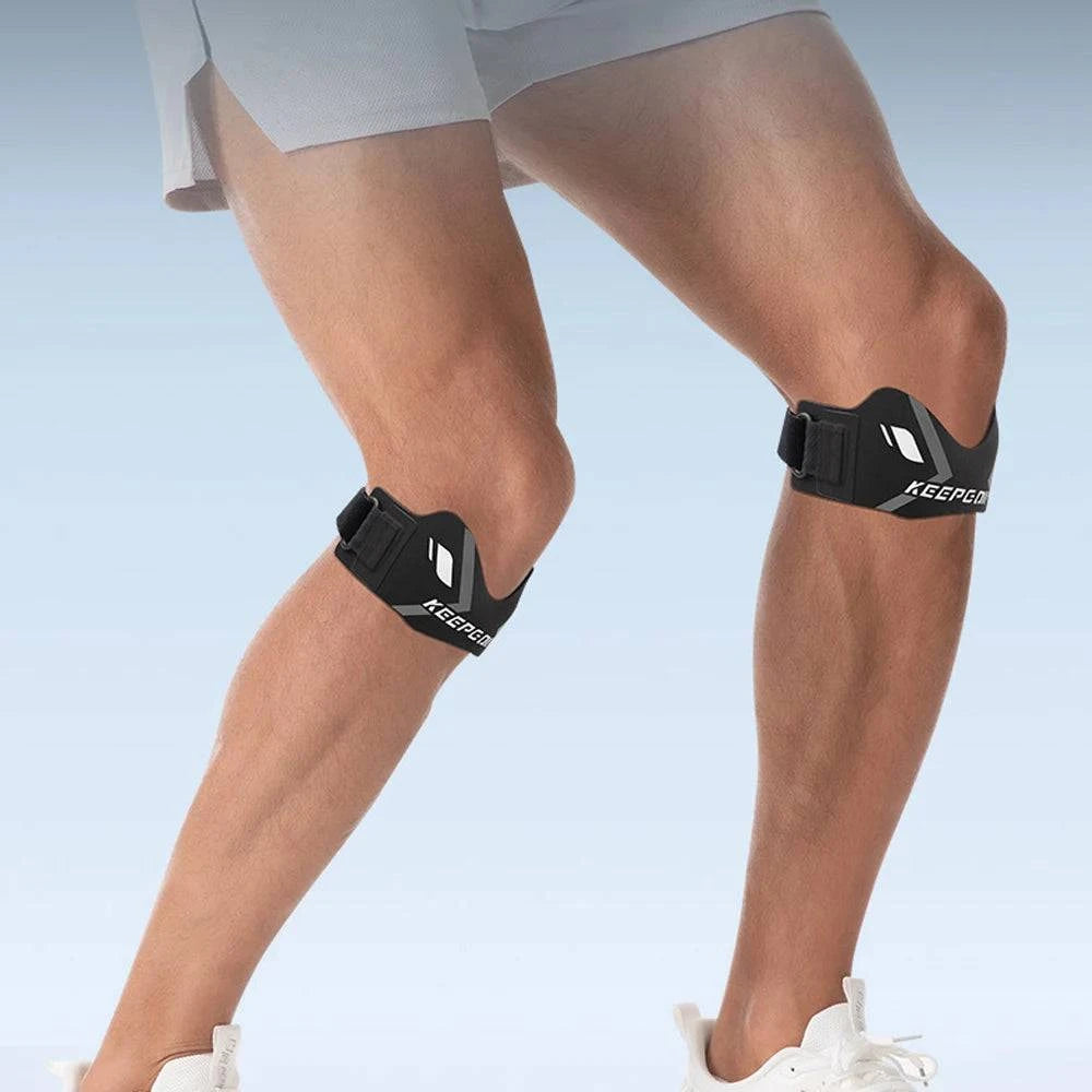 Nehwei Enterprise patella knee strap band with ergonomic pad, providing knee support and stabilization for knee pain relief.
