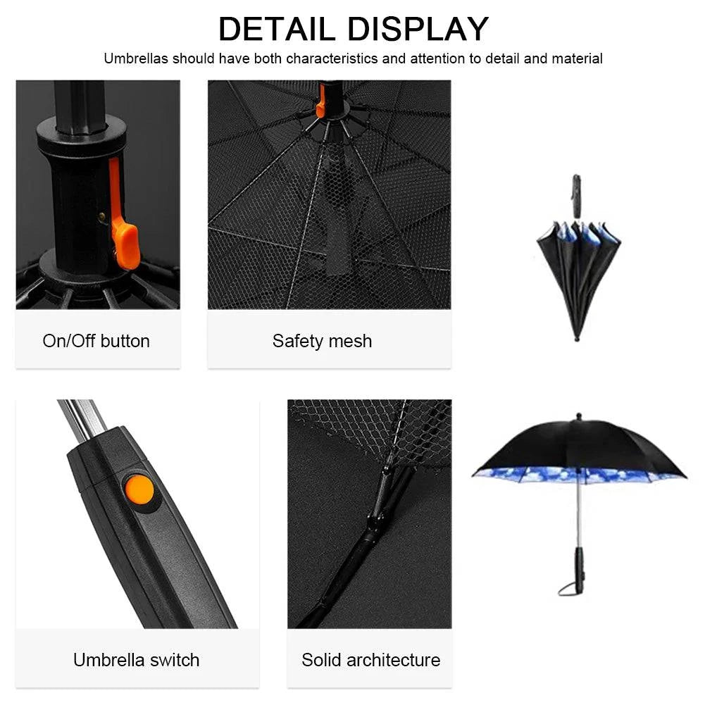 Nehwei enterprise 3-in-1 umbrella with fan, mist spray, UV protection, portable cooling umbrella for summer use
