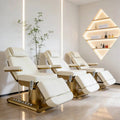 Nehwei enterprise electric massage table with 3/4 motors, adjustable height, foot control, ideal for facial and eyelash treatments.