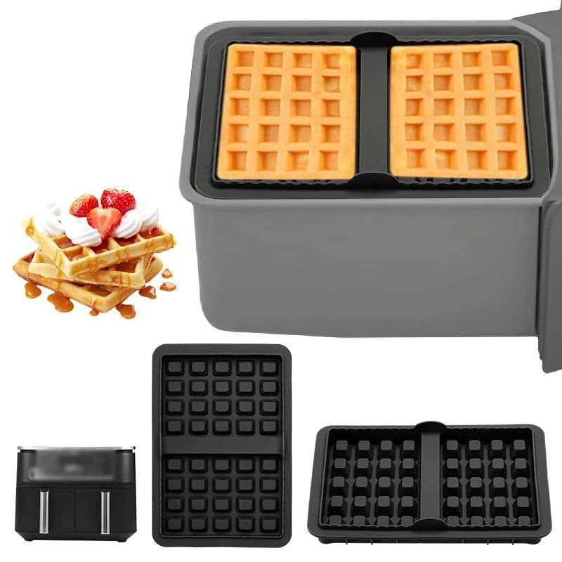 Nehwei enterprise silicone biscuit mold set with square waffle tray for non-stick baking, ideal for pancakes and baking accessories.