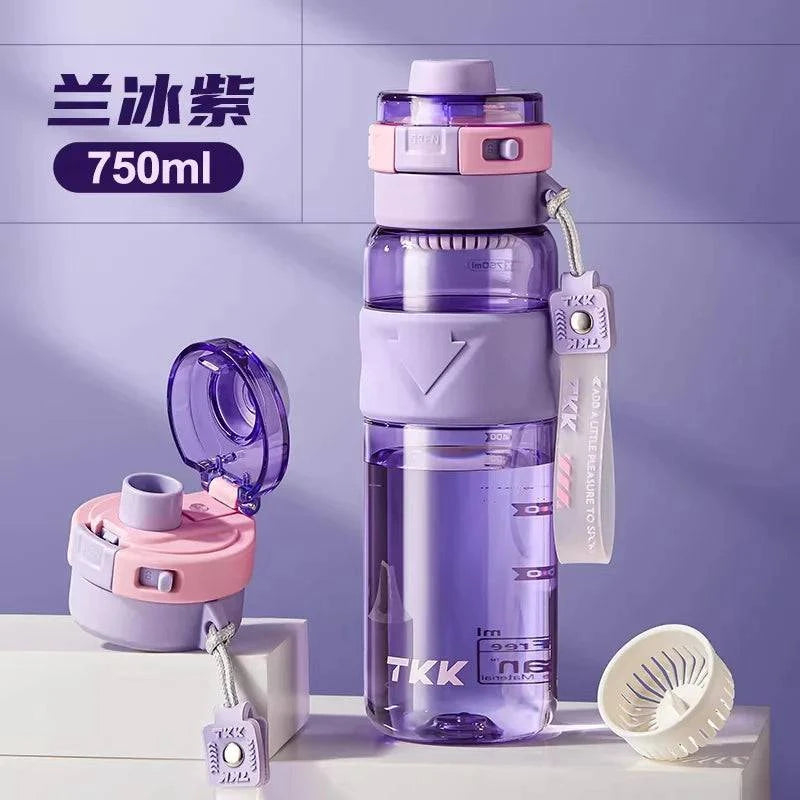 Nehwei enterprise 2-in-1 portable water bottle with built-in fan and mist spray, leakproof design for outdoor sports and kids.