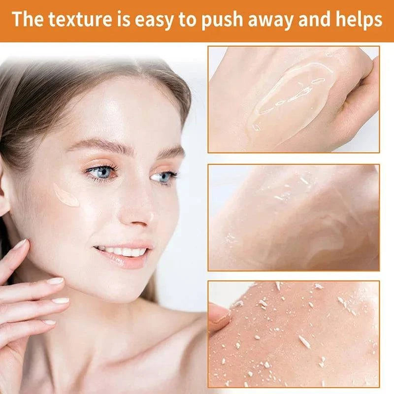 Nehwei enterprise orange exfoliating gel for face and body, natural orange peeling gel with moisturizing and skin cleaning properties.