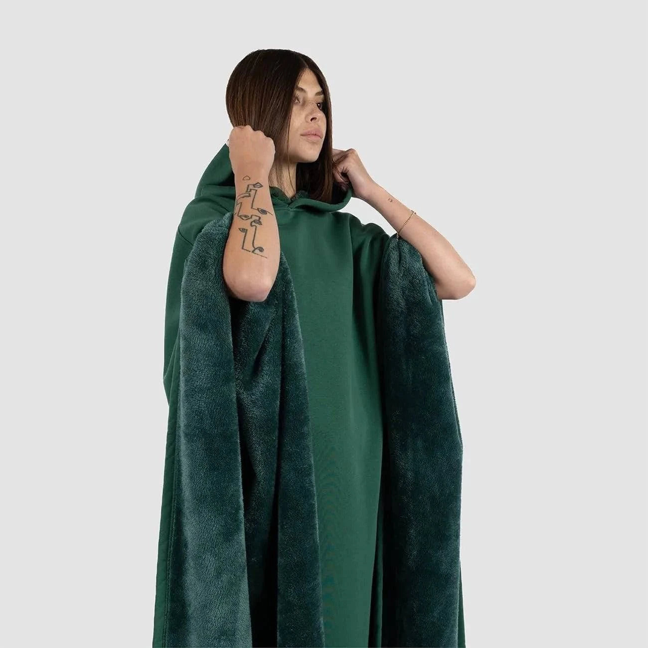 Nehwei enterprise Eden unisex oversized hoodie cloak with faux fur lining, lightweight, super warm, and ultra-soft for winter wear