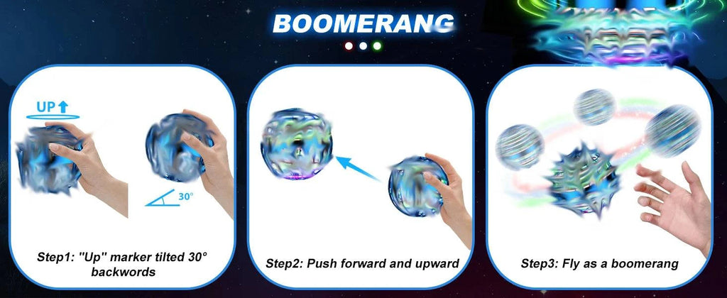 Nehwei enterprise 2026 AI Flying Orb Ball toy with galaxy design, hovering and spinning in hand, perfect for birthday gifts.