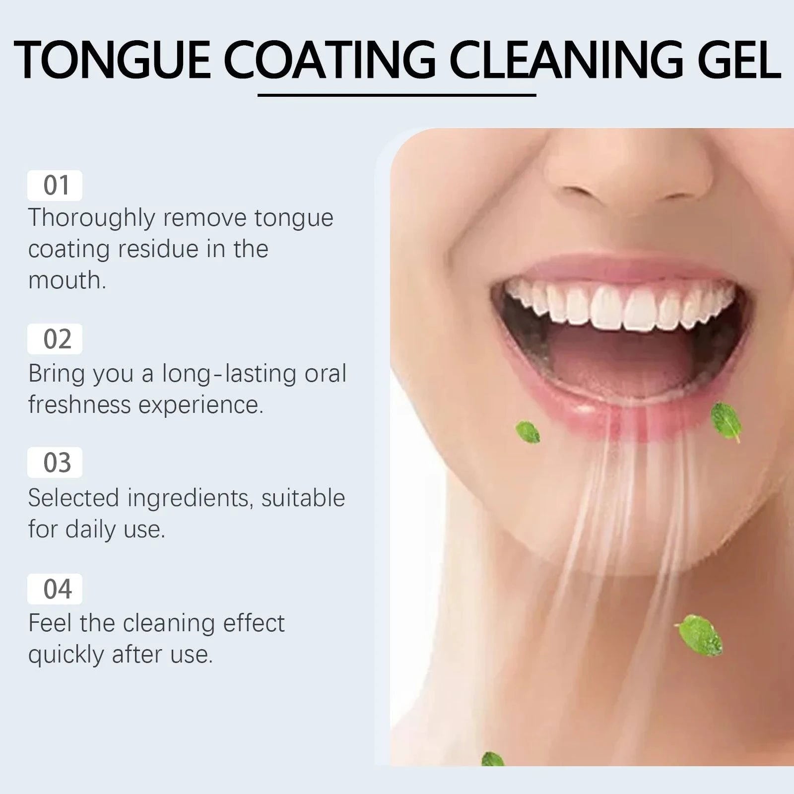 Nehwei enterprise tongue cleaning gel with brush kit for fresh breath and removing tongue coating, oral health care 2-in-1 tongue cleaner