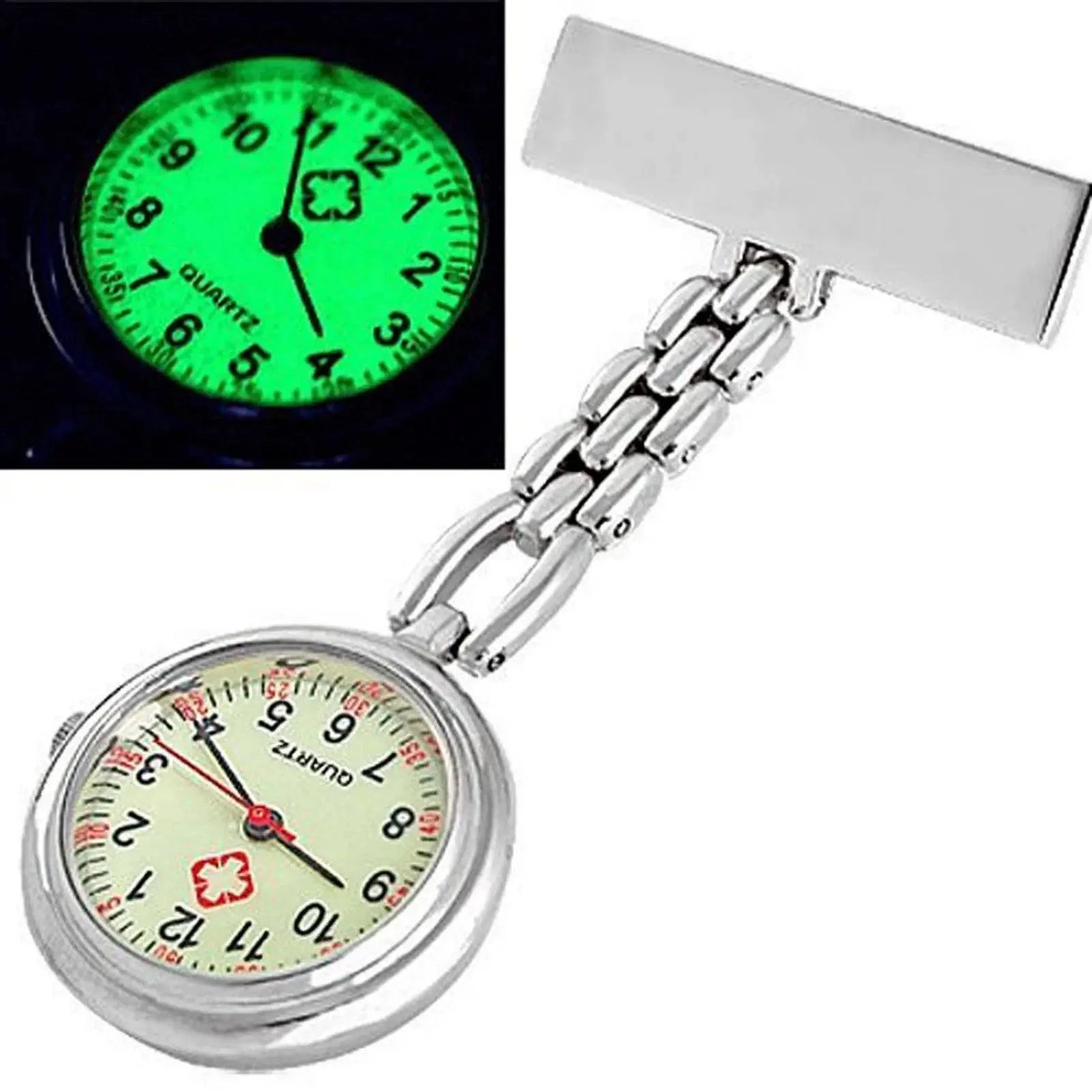 Nehwei enterprise luminous nurse watch dial with retractable clip, alloy strap, designed for medical professionals' night visibility