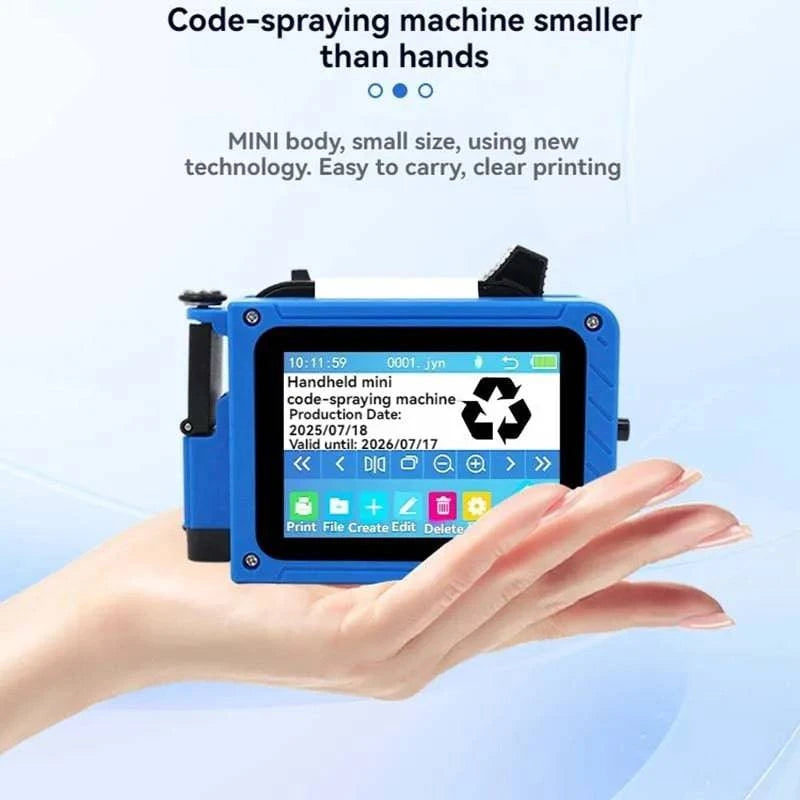 Portable Nehwei enterprise Mini HD Inkjet Printer with touch screen and automatic inkjet printing for versatile labeling and marking.