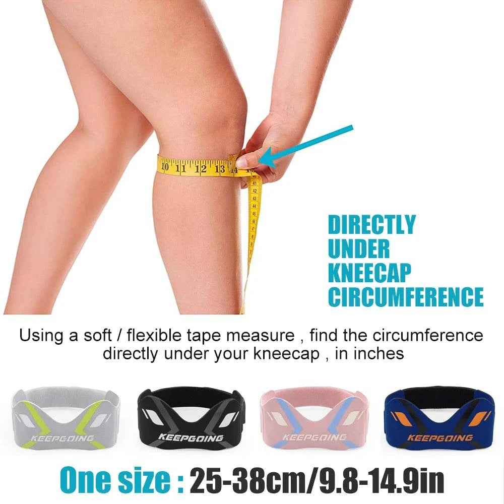 Nehwei enterprise knee support band with ergonomic pad, patella stabilizer brace for knee pain relief and tendon stabilization.