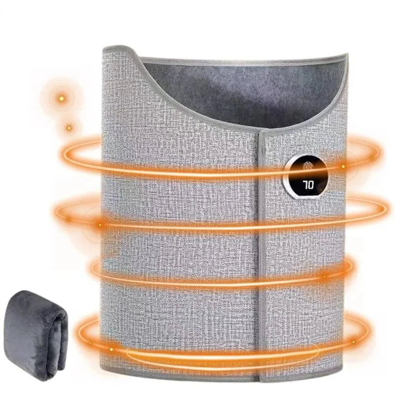 Foldable electric leg warmer by Nehwei Enterprise, compact under-desk foot heater with thermostat and auto shut-off feature.