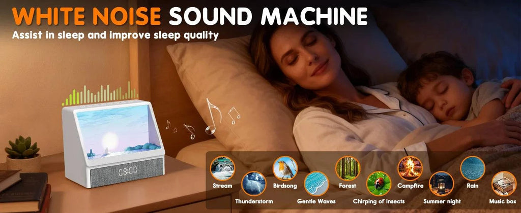 Nehwei sunrise alarm clock with wake-up light, ambient lights, and Bluetooth for kids and adults, designed for heavy sleepers.