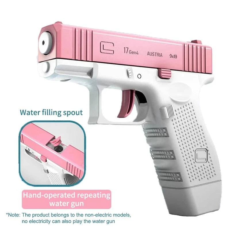 Rechargeable electric water gun by Nehwei enterprise with automatic and manual spray modes, up to 32 ft range for kids and adults.