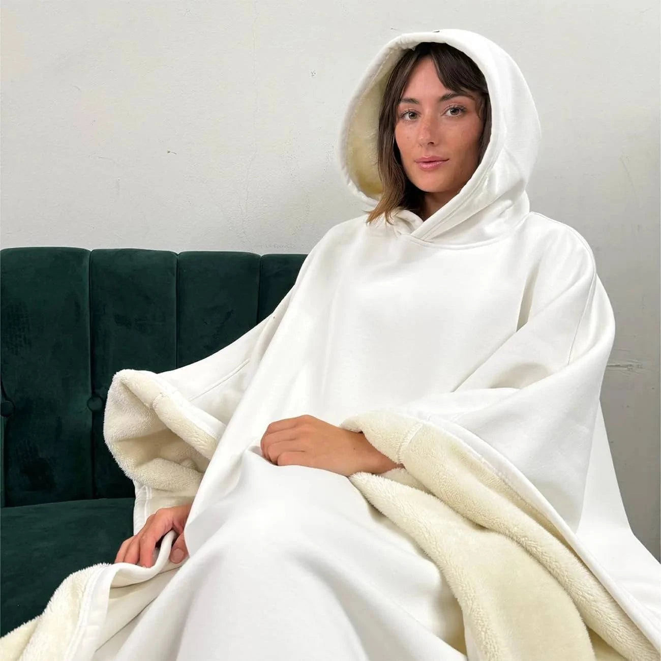 Unisex Eden Hoodie by Nehwei Enterprise featuring an oversized, lightweight, ultra-soft faux fur-lined winter hoodie cloak.