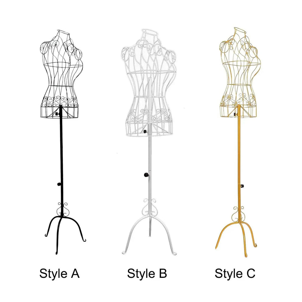 Female mannequin with iron stable base, adjustable height, torso dress form for tailoring and display by Nehwei Enterprise.