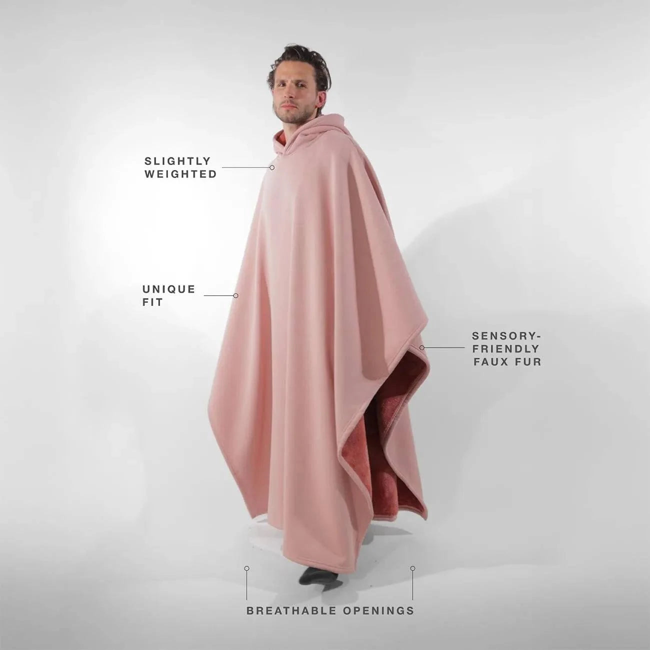 Unisex Eden oversized hoodie cloak by Nehwei enterprise with faux fur lining, lightweight, super warm, and ultra-soft winter winter cloth