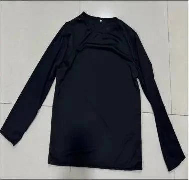 Nehwei enterprise oversized men's knitted round neck sweater with gothic embroidery, full sleeves, and a loose, streetwear style.