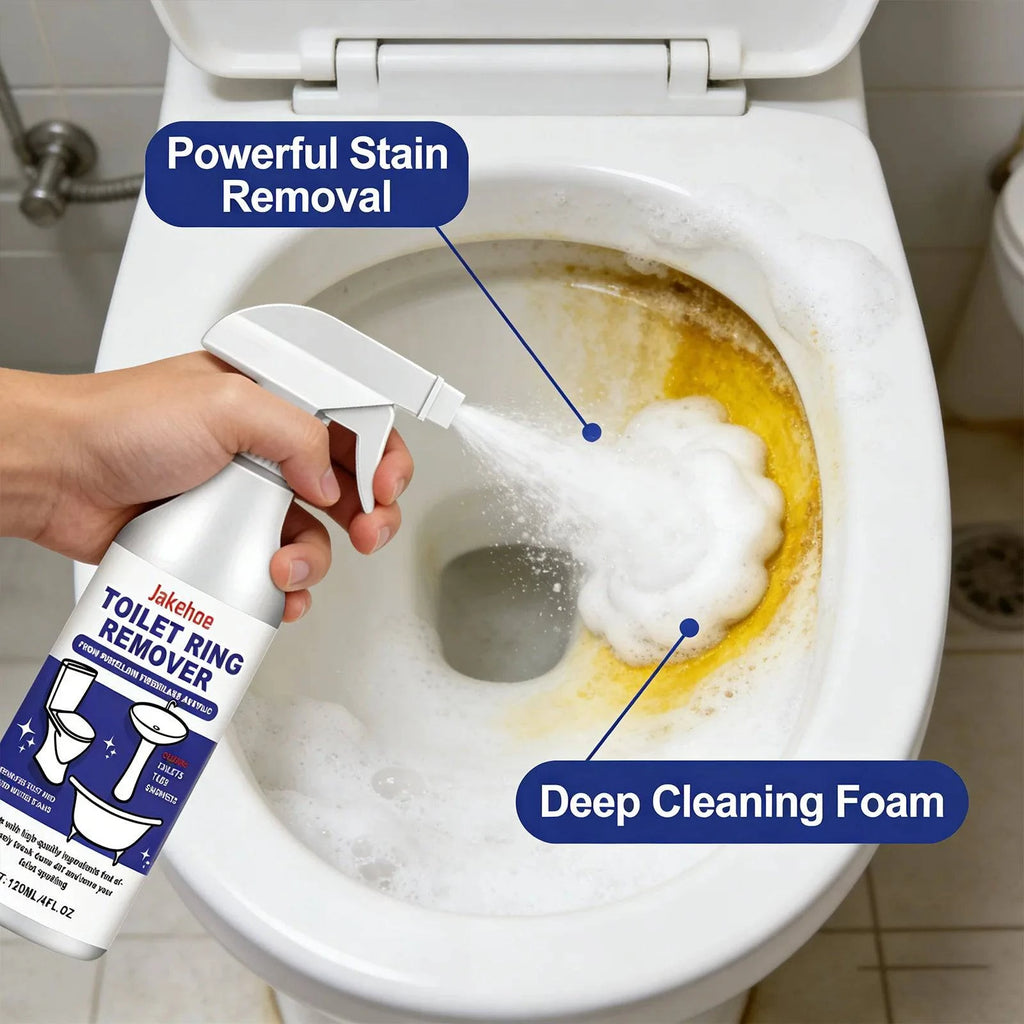 Nehwei enterprise toilet foam cleaner with spray bottle, showing foam and cleaning action for removing urinary scale and odors
