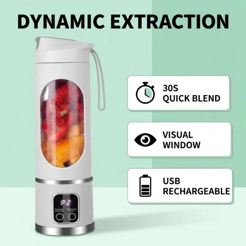 Nehwei enterprise portable USB rechargeable mini blender with digital display, 12-blade system, suitable for travel and 3 blending modes.