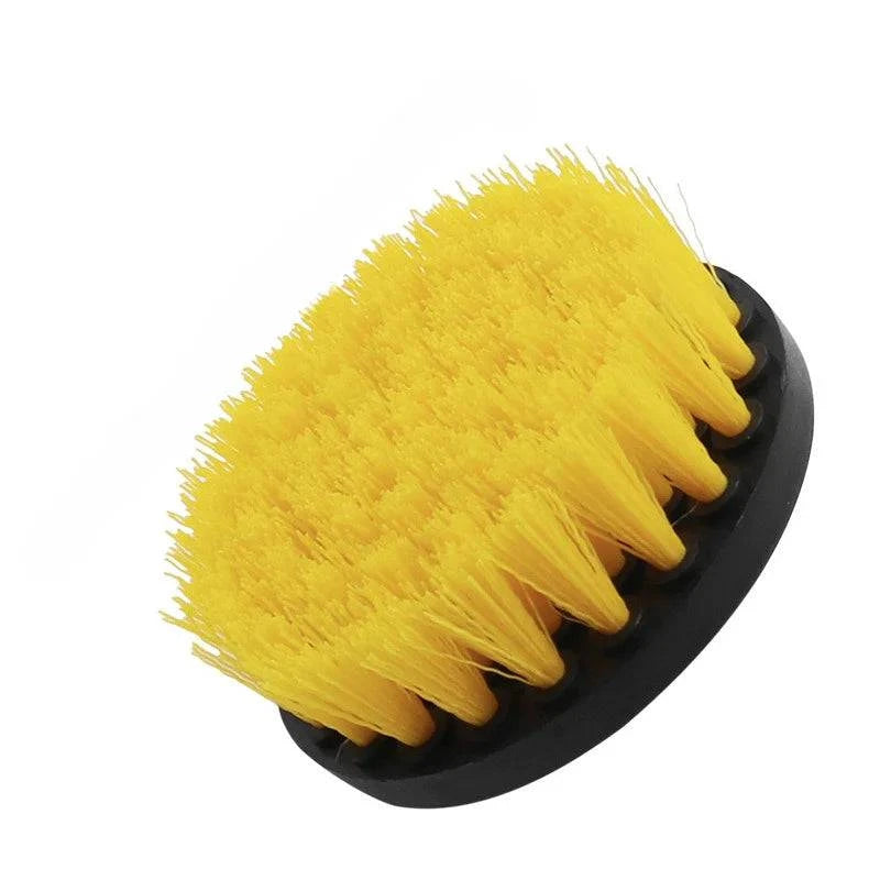 Nehwei enterprise electric scrubber brush drill kit with nylon brushes for carpet, glass, car tires, available in various sizes.