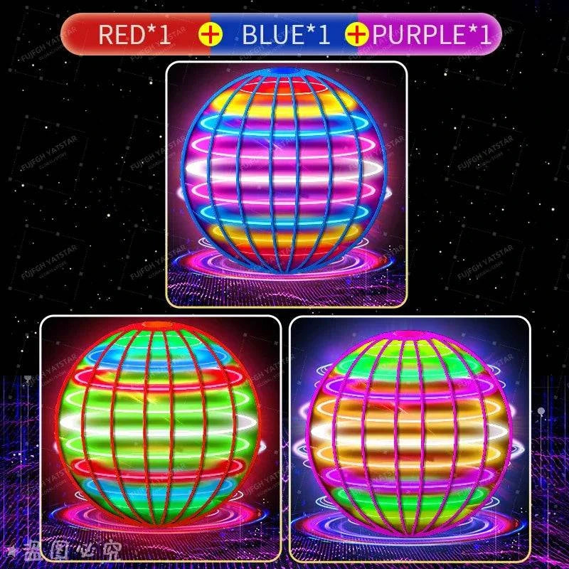 Nehwei enterprise 2026 AI Flying Orb Ball toy showcasing galaxy design, hovering and spinning in mid-air with hand control.