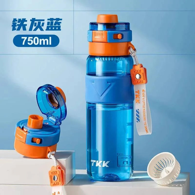 Nehwei enterprise 2-in-1 portable water bottle with built-in fan mist spray, leakproof cooling cup for outdoor sports and kids.