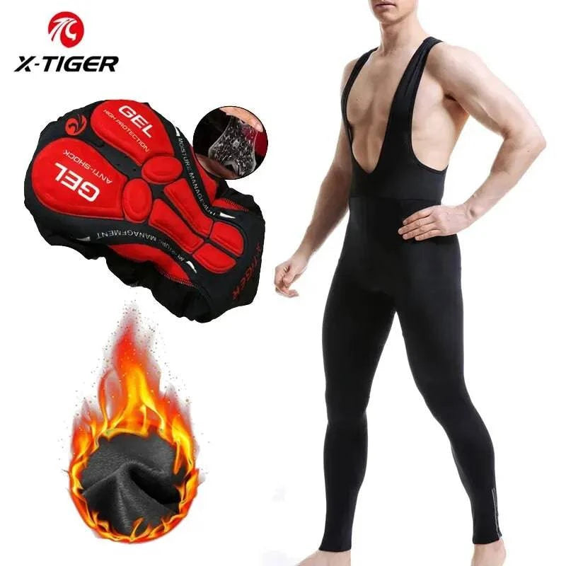 Nehwei enterprise X-TIGER winter cycling bib trousers with thermal fabric, mountain bike pants, Coolmax 5D gel pad, keep warm design