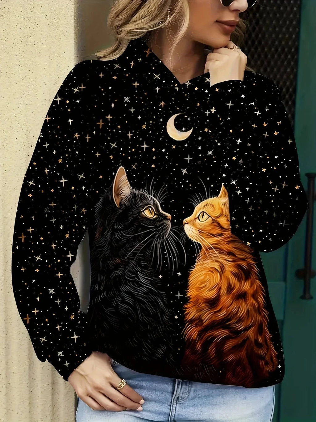 Cute cat 3D print hoodie from Nehwei enterprise, casual oversized sweatshirt for men and women, autumn fashion pullover tracksuit