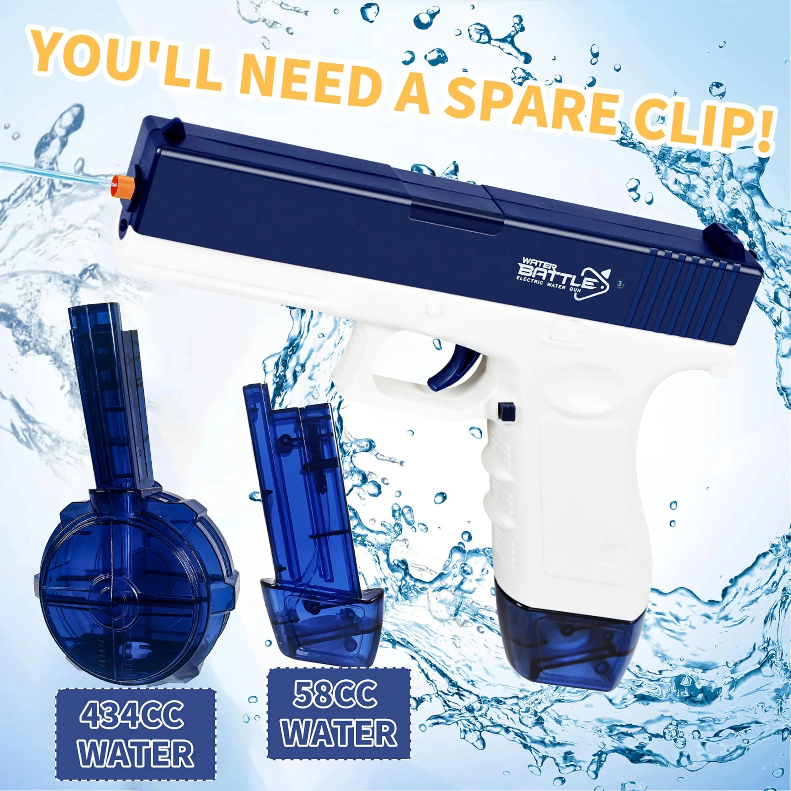Nehwei enterprise electric water gun with rechargeable automatic and manual spray, 32-foot range for kids and adults.