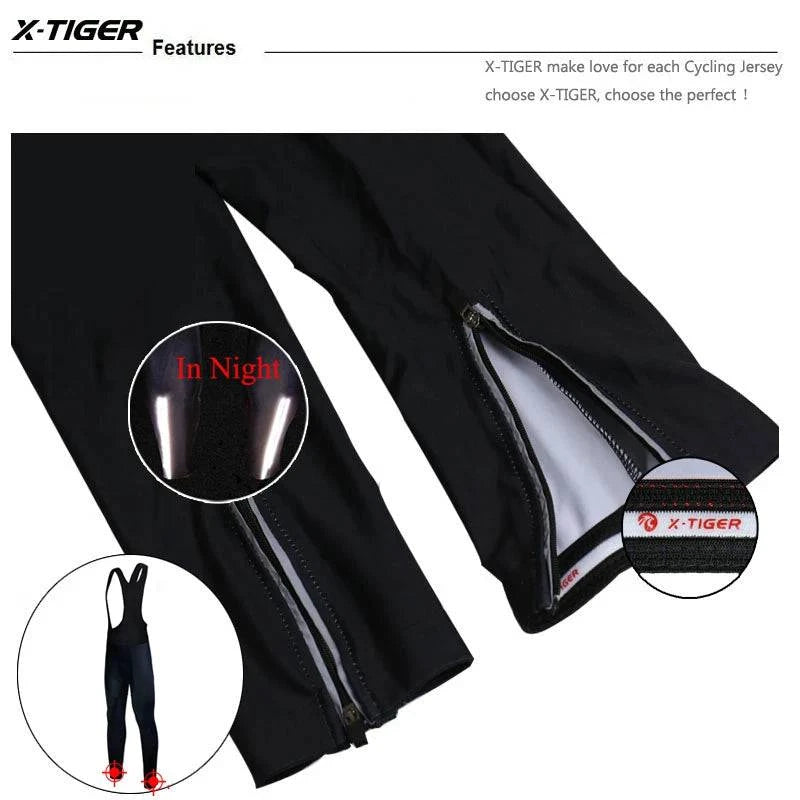 Nehwei X-TIGER cycling bib trousers for winter, thermal mountain bike pants with Coolmax fabric and 5D gel pad for warmth and comfort.