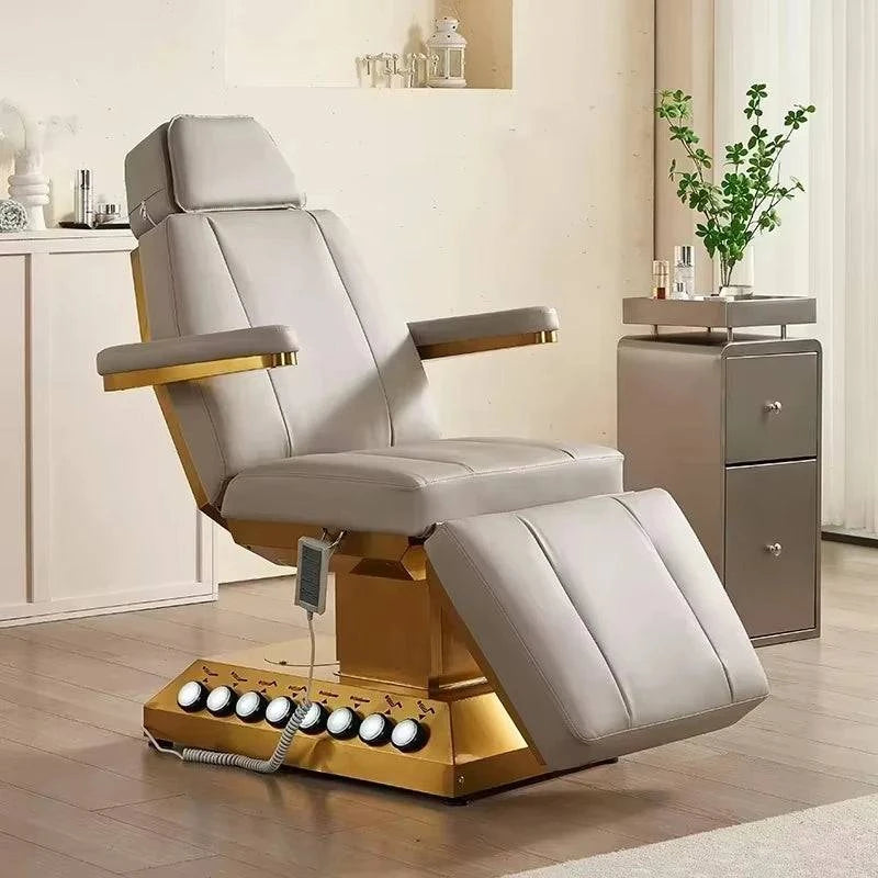 Nehwei enterprise electric massage table with 3/4 motors, adjustable lash bed for facial and eyelash treatments, foot control included