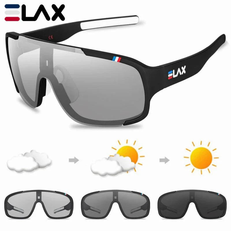 Nehwei enterprise ELAX polarized and photochromic cycling glasses with sporty design, suitable for outdoor fishing and MTB biking.