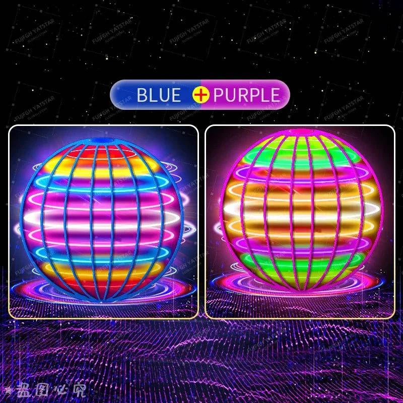 Nehwei enterprise AI flying orb ball toy with galaxy cosmic design, hovering and spinning in hand, perfect for birthday gift.