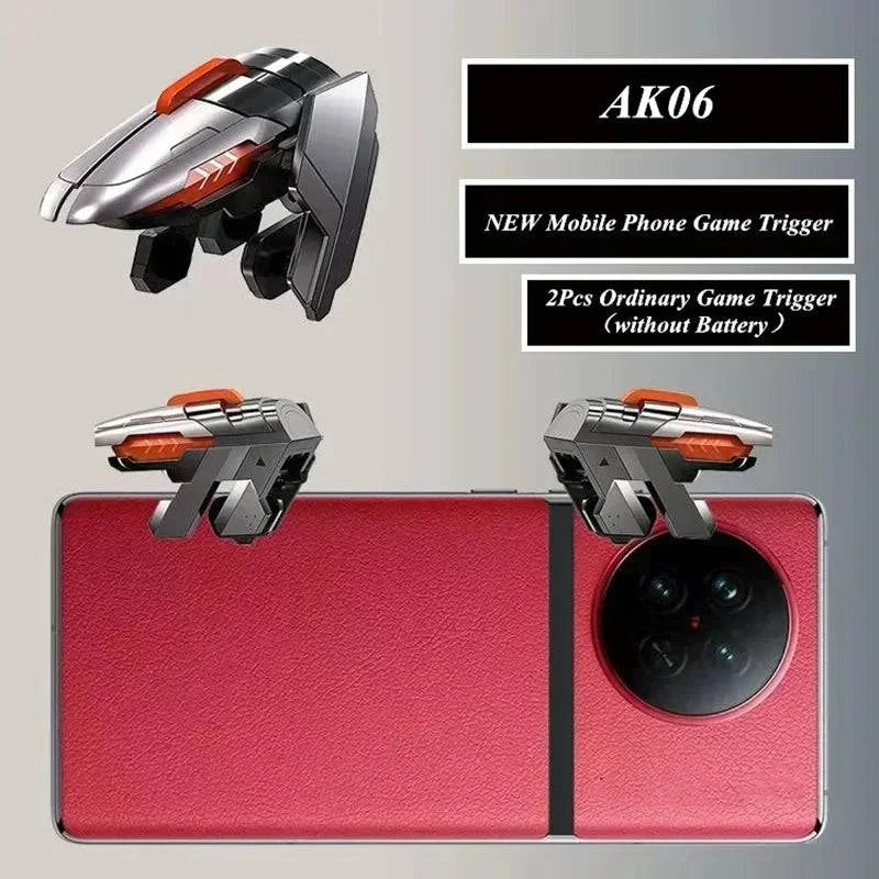 Nehwei MEMO 6 Finger Mobile Phone ABS game trigger for PUBG, L1 R1 alloy key buttons for iOS and Android gaming controllers.