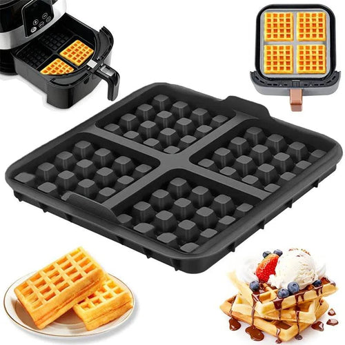 Nehwei enterprise silicone biscuit mold set with square waffle trays, non-stick baking accessories for pancakes and baking.