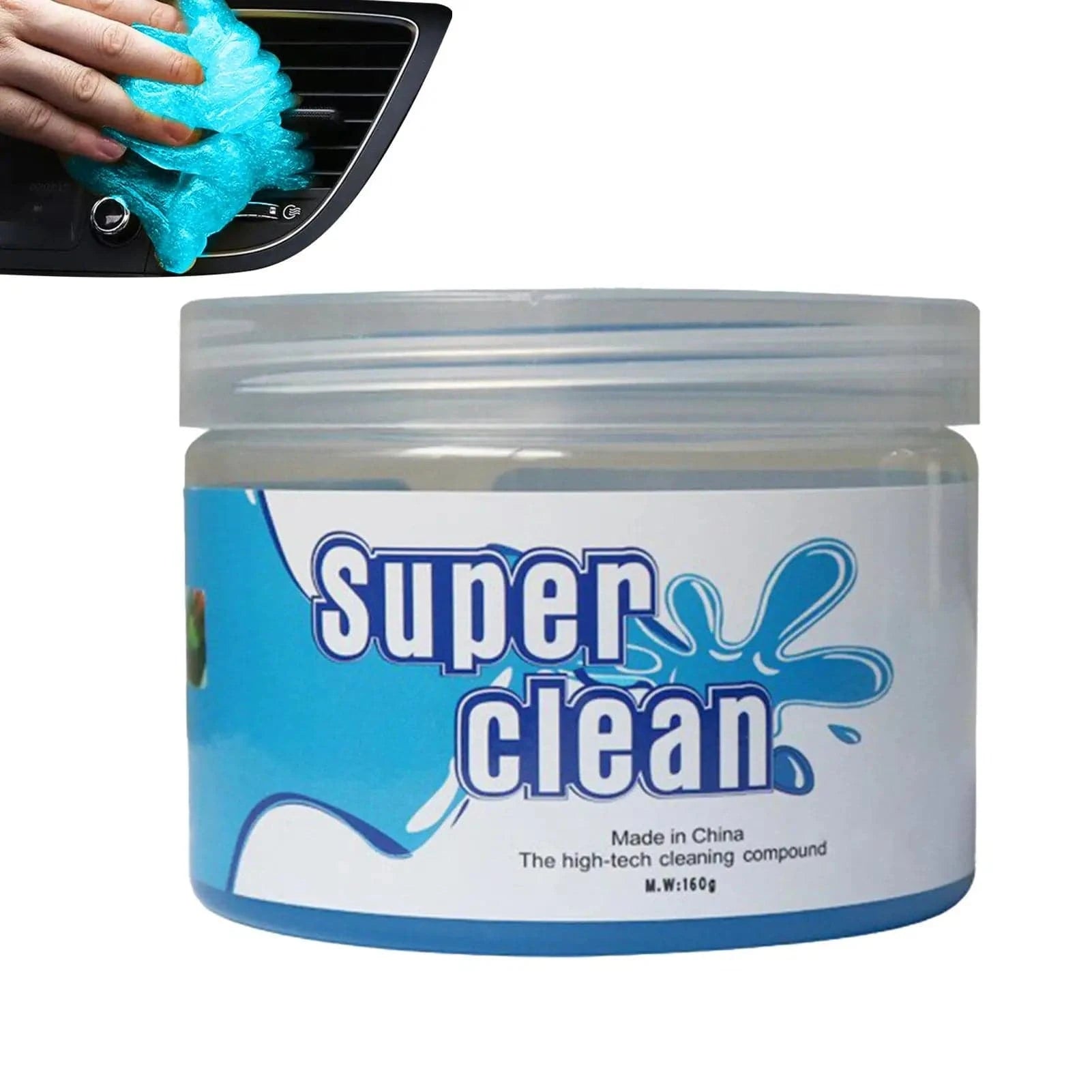 Nehwei enterprise car gel cleaner for dashboards, vents, and interior surfaces, showing the flexible cleaning gel and car interior details.