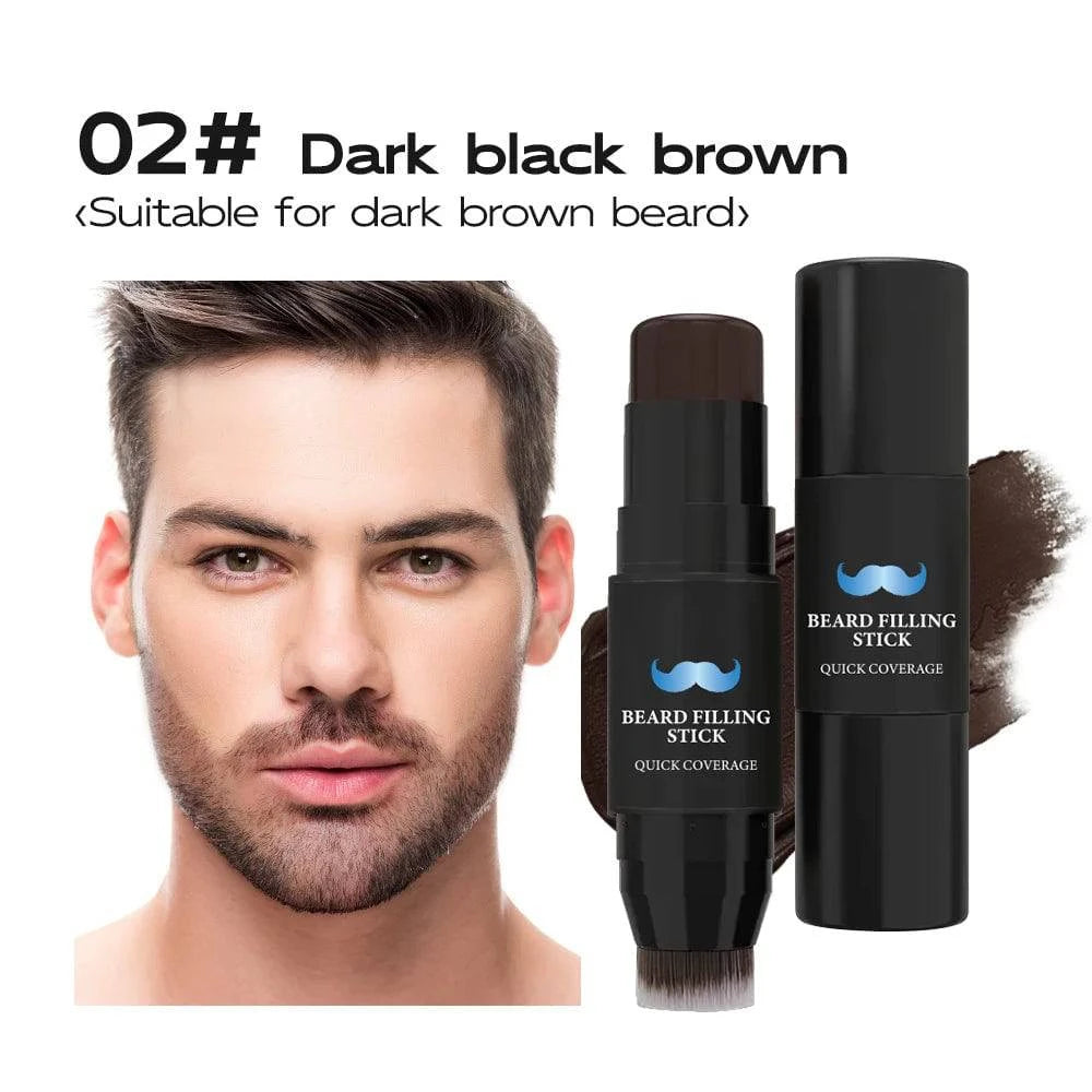 Nehwei enterprise 2-in-1 beard filler stick with brush, natural coverage for men's beards, long-lasting beard pen and brush in one