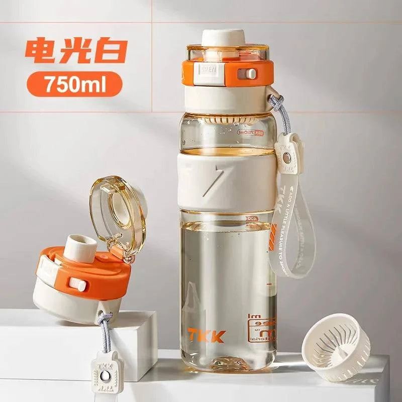 Nehwei enterprise 2-in-1 portable water bottle with fan mist spray and leakproof design for outdoor sports and kids.