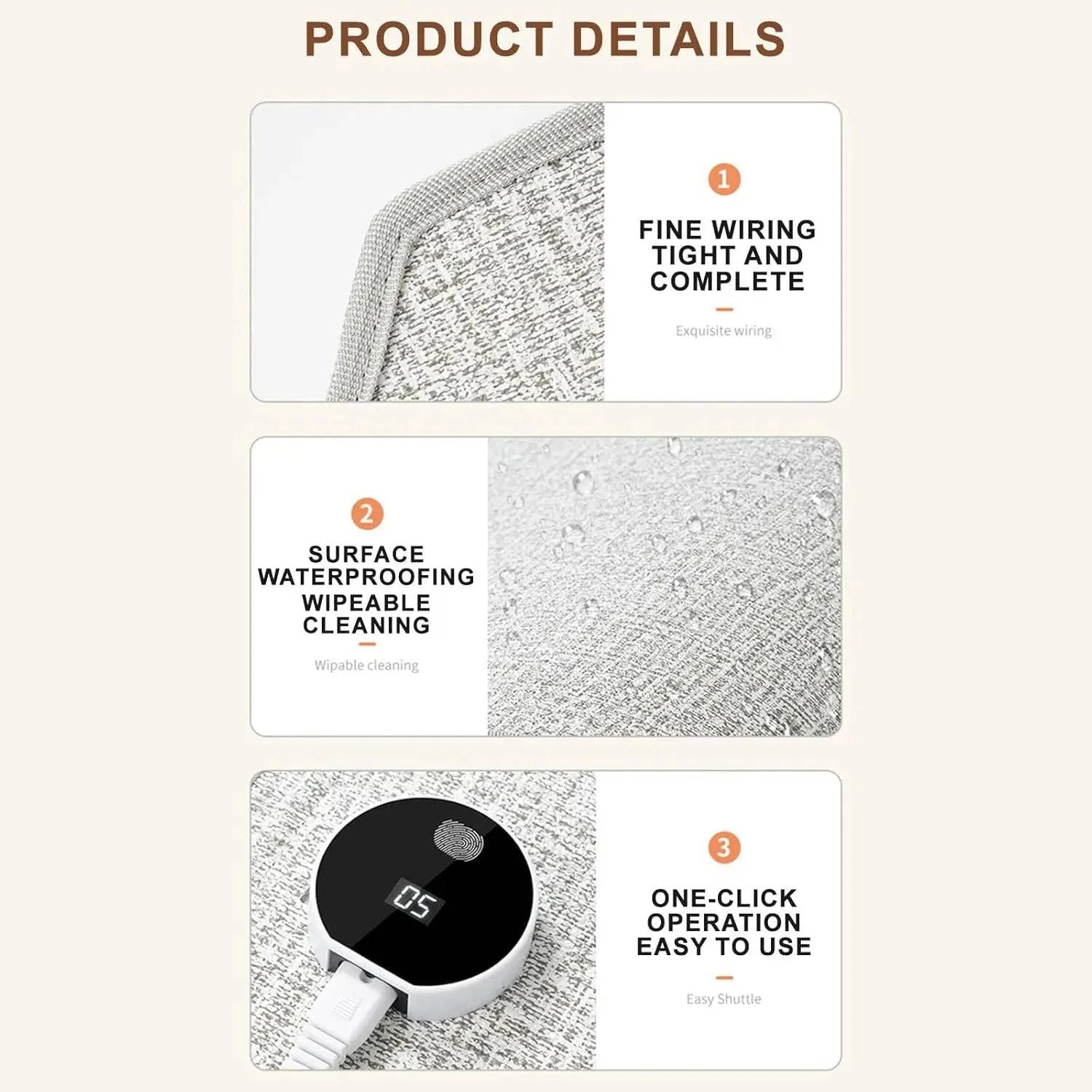 Foldable leg warmer and electric foot heater by Nehwei enterprise, with thermostat and auto shut-off for office or home use.