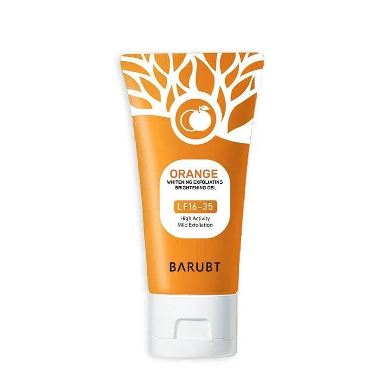 Nehwei orange exfoliating gel for face and body, natural peel and skin cleaning facial scrub with moisturizing properties.