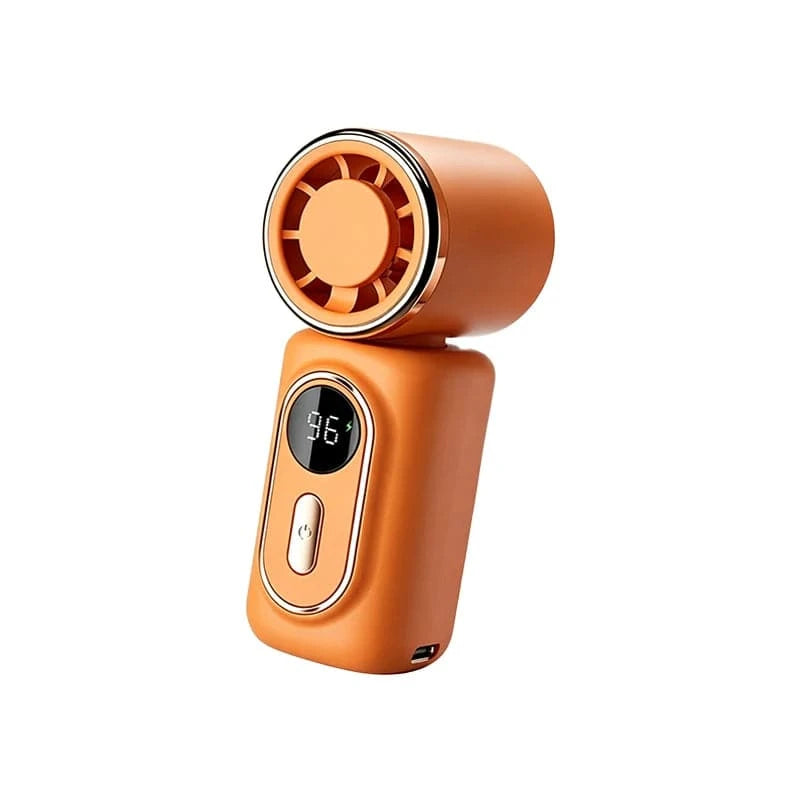 Nehwei handheld mini fan with 3000mAh battery, 5 speeds, adjustable 180°, clip, LED display, Type-C recharge, portable cooling fan.