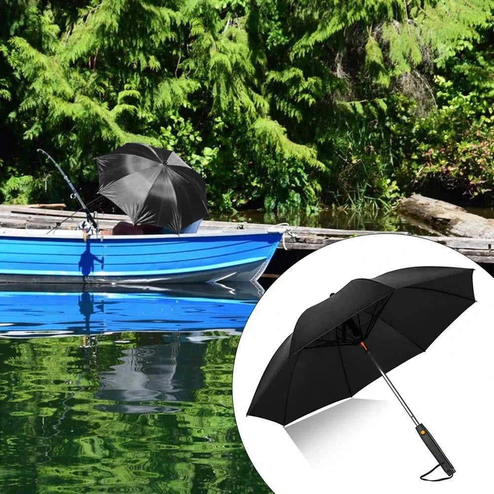 Nehwei enterprise 3-in-1 umbrella with built-in misting fan, UV protection, and spray for summer cooling, portable with battery power.