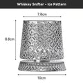 Nehwei enterprise 360-degree rotating crystal whisky glass with thick base, ideal for bourbon and scotch, displayed on a wooden surface.