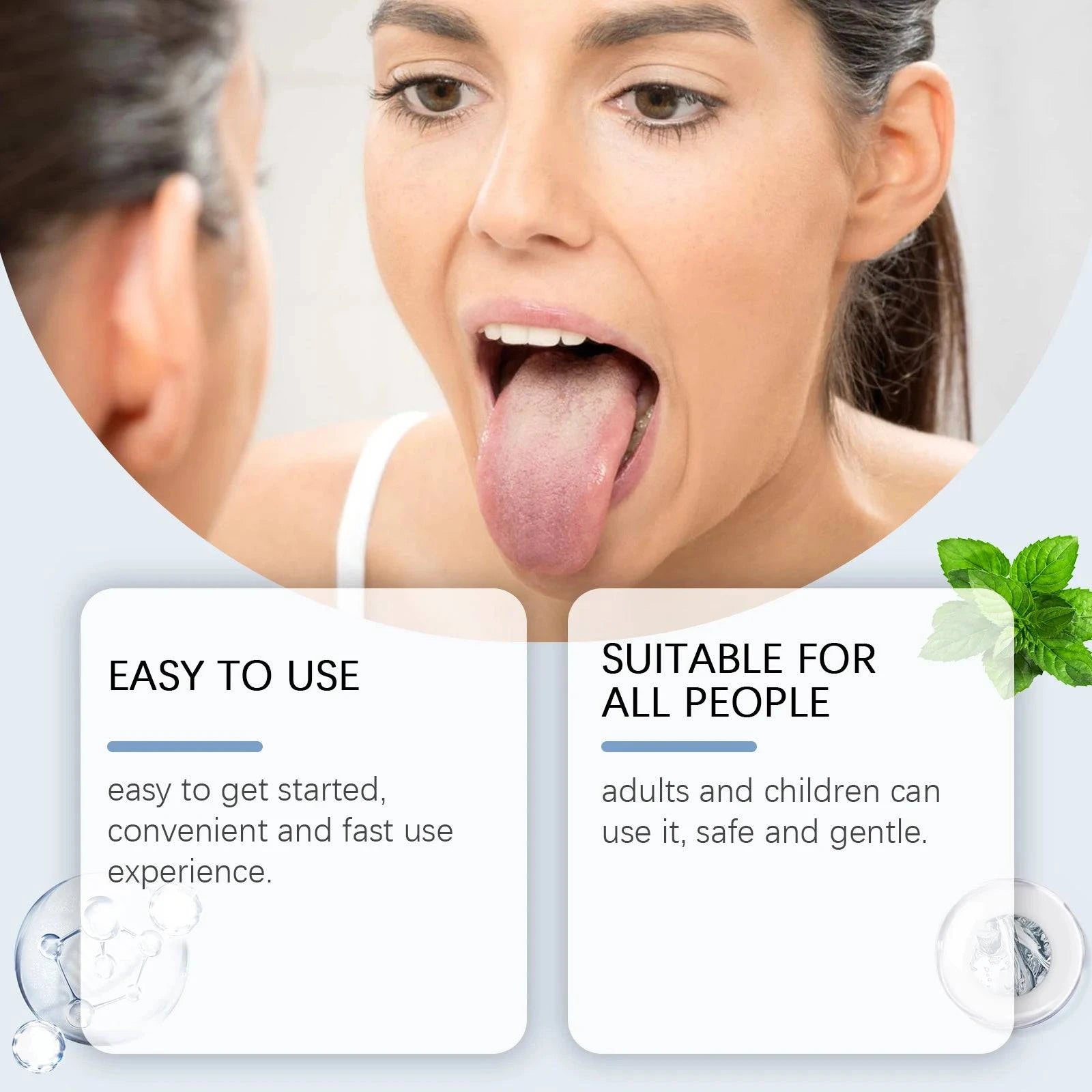 Nehwei enterprise tongue cleaning gel with brush and tongue cleaner kit for fresh breath and removing tongue coating.