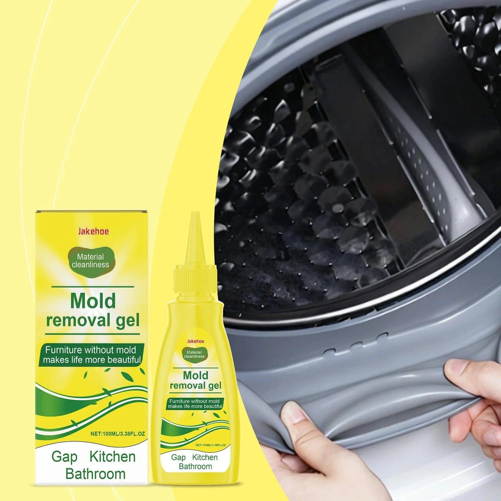 Nehwei enterprise Jakehoe kitchen cleaning gel dissolves mildew stains and mold from bathroom surfaces, eliminates odors, no residue.