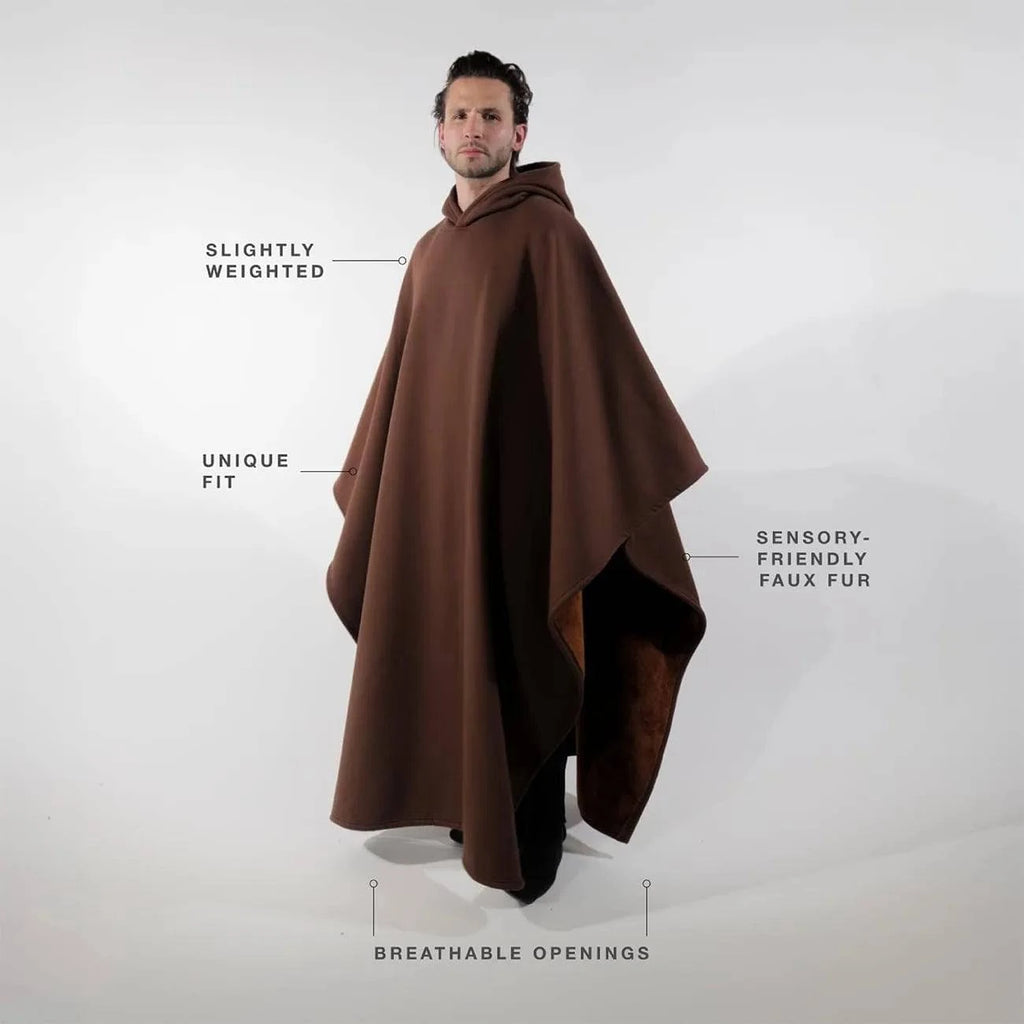 Unisex Eden oversized hoodie cloak by Nehwei enterprise with ultra-soft faux fur lining, lightweight, warm winter hoodie for men and women.