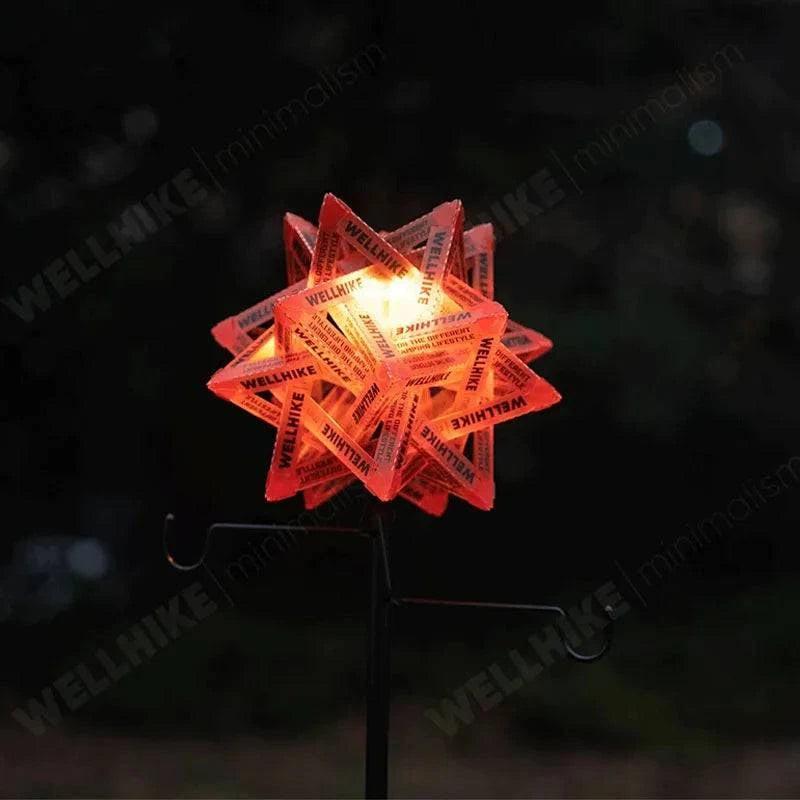Nehwei outdoor star camping lantern shade, waterproof, wear-resistant atmosphere lamp shade for camping tents, black color, lightweight.