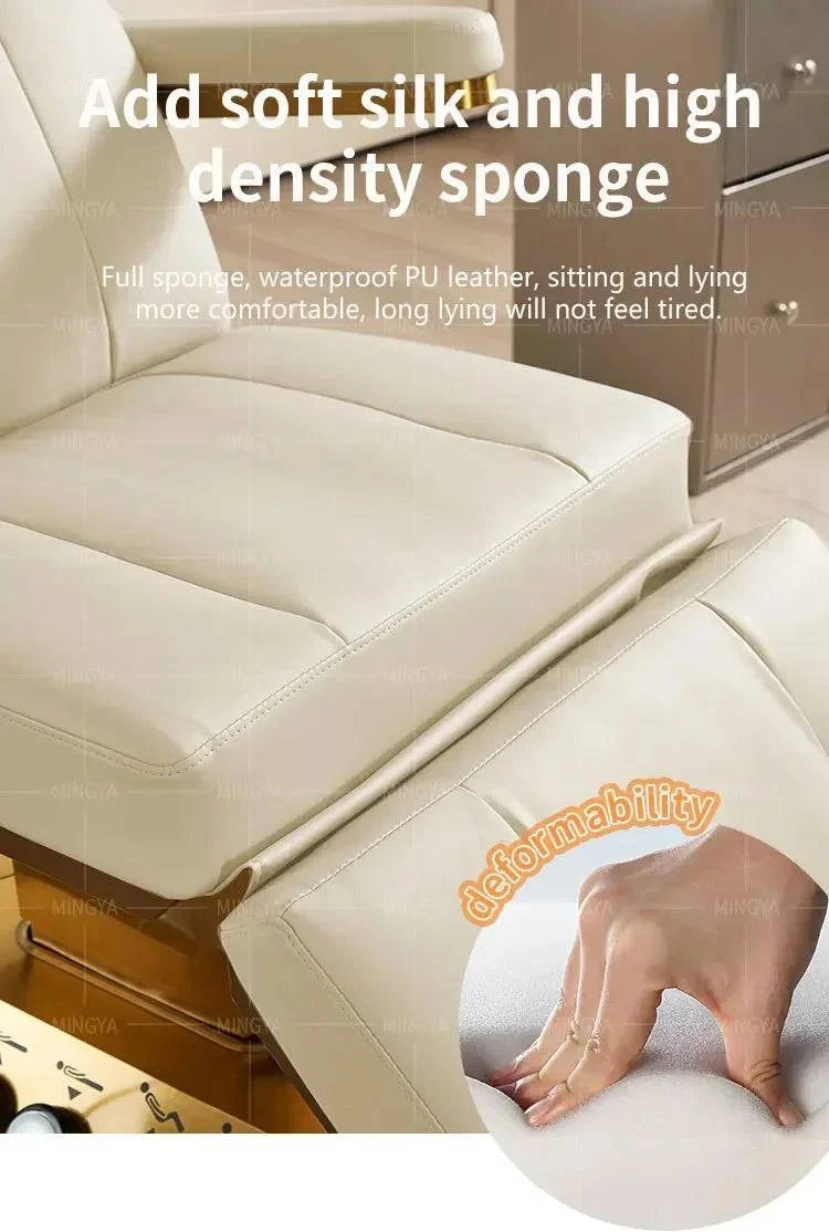 Nehwei enterprise electric massage table with adjustable height, 3/4 motor, foot control, suitable for facial and eyelash treatments