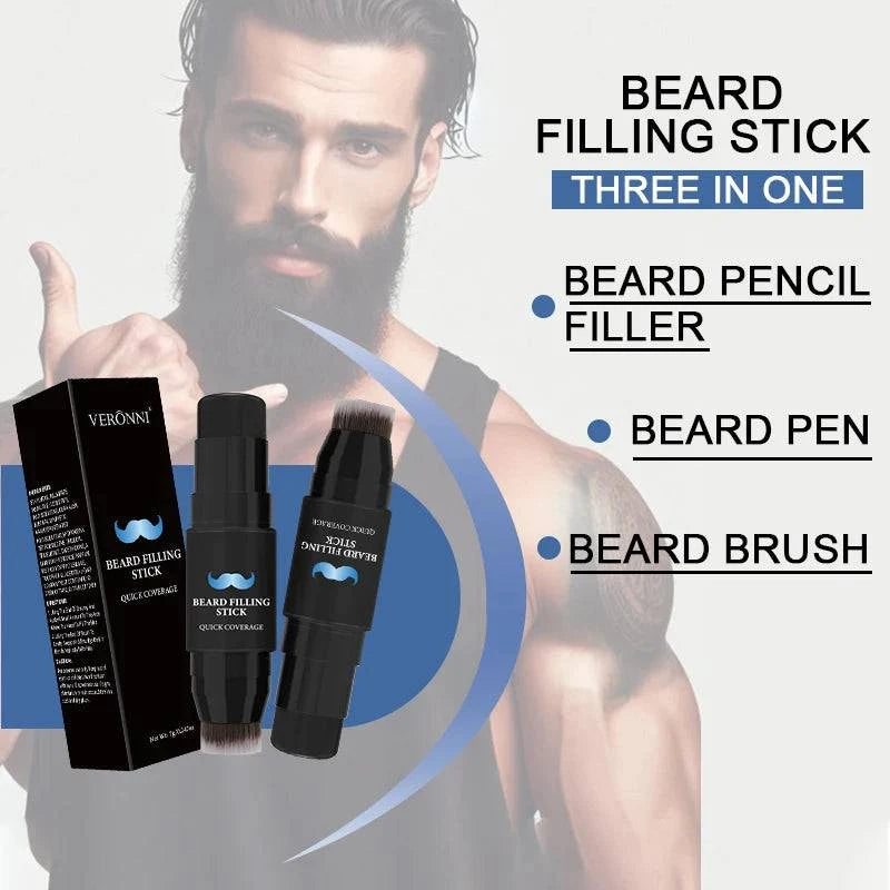 Nehwei 2-in-1 beard filler stick with brush, natural-looking beard pen for long-lasting coverage on men's facial hair.