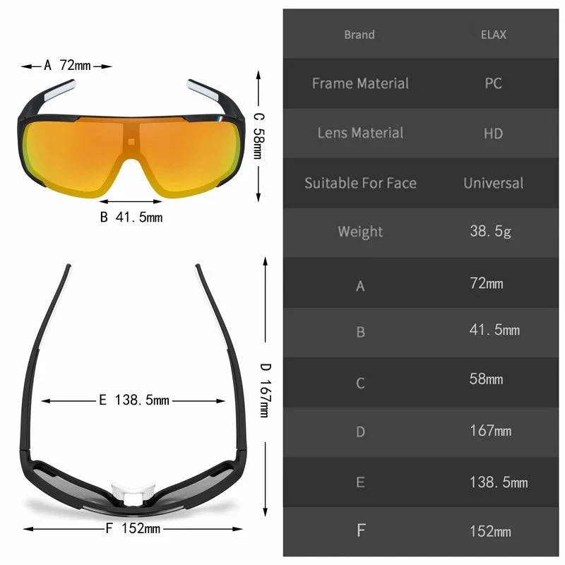 Nehwei enterprise ELAX polarized photochromic cycling glasses with sporty design, outdoor fishing and biking eyewear for men and women.